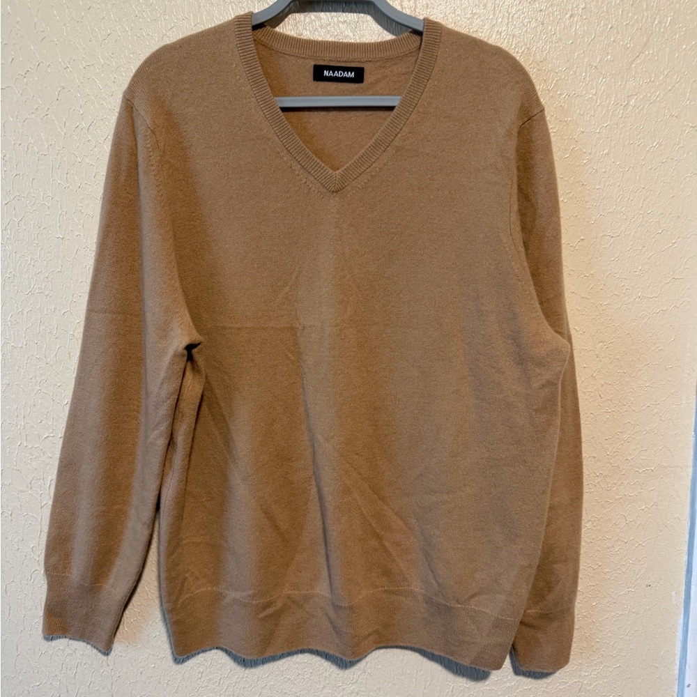 Naadam 100% Cashmere V‎ Neck Sweater SO SOFT Luxury High End Unisex